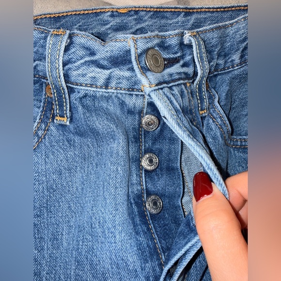 Levi's 501 Women's Straight Leg Blue Jeans - Picture 5 of 12